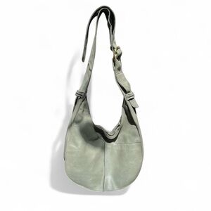 Cut n paste sage green slouchy crossbody Leather hobo bag